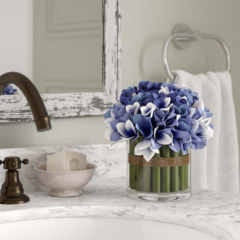 August Grove® Small Hydrangea Centerpiece in Vase & Reviews Wayfair